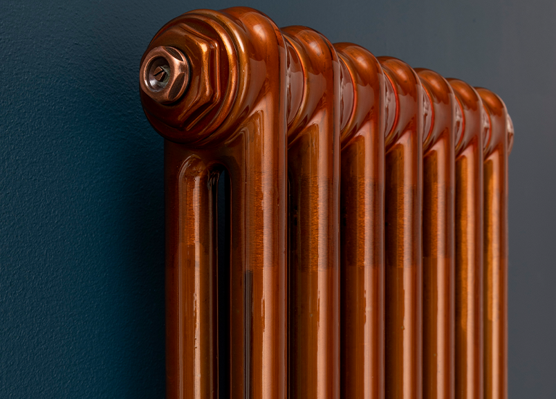 Ancona Tinted Copper Lacquer Steel Multi Column 45mm section radiator, 2 column 1800mm high